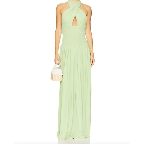 NEW OW Collective x REVOLVE Rhea Maxi Dress Pear Green NWT - Size S - Picture 1 of 10